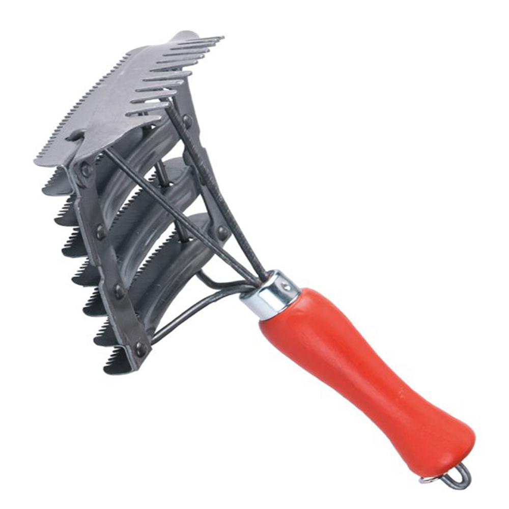 (WI-501) METAL CURRY COMB, THIN TEETH, PLASTIC HANDLE ????