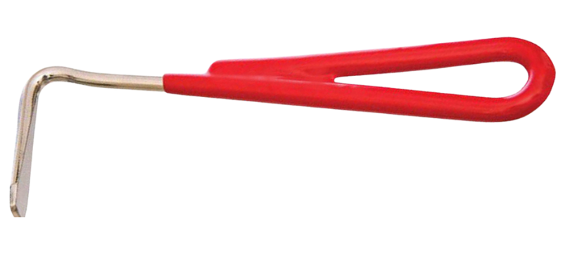 (WI-1384) HOOF CLEANER WITH RUBBER GRIP (CS/NICKEL PLATED)????