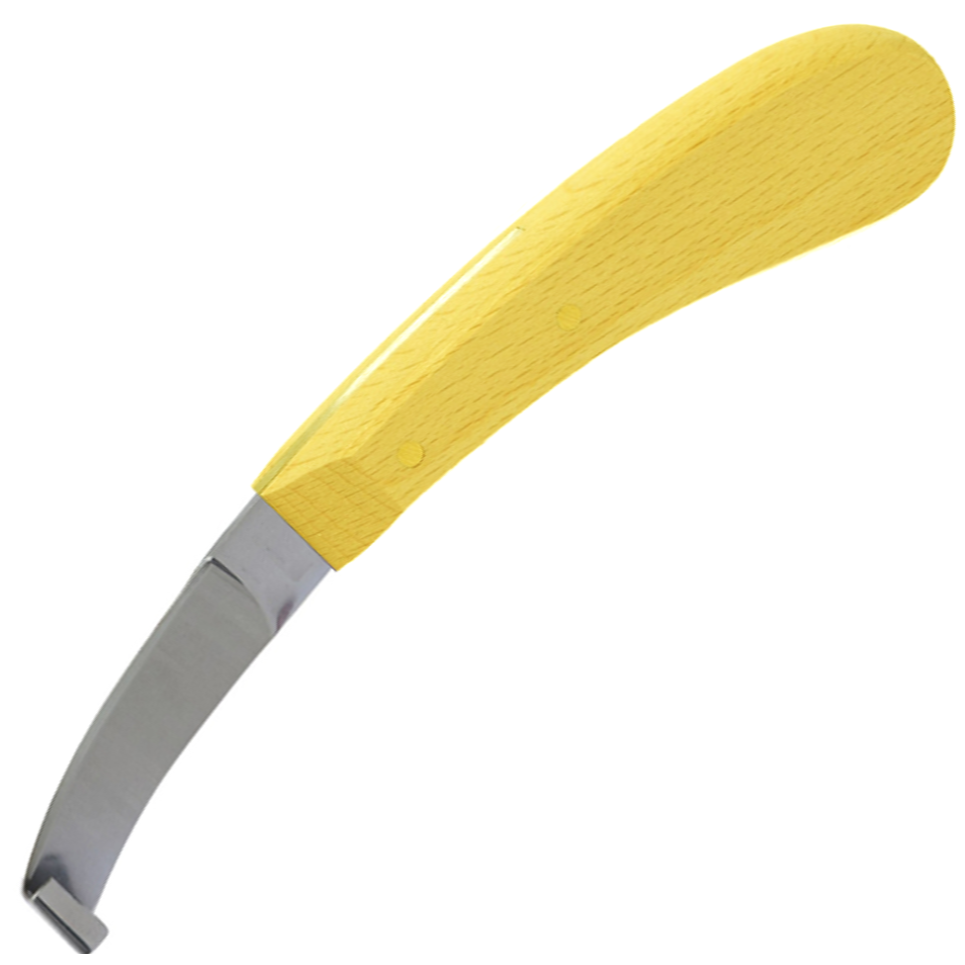 (WI-1243-L) HOOF KNIFE WIDE BLADE, WHITE WOOD HANDLE????????????