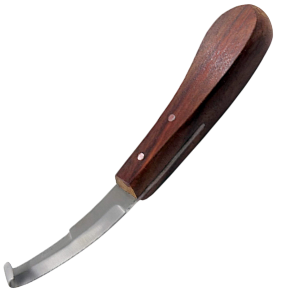 (WI-1245) HOOF KNIFE WIDE HALF DOUBLE BLADE,ROSEWOOD HANDLE ????????????