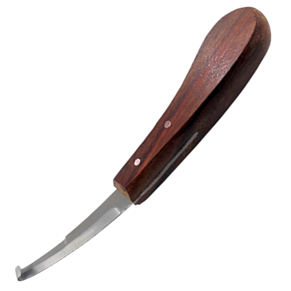 (WI-1246) HOOF KNIFE NARROW HALF DOUBLE BLADE,ROSEWOOD HANDLE ????????????