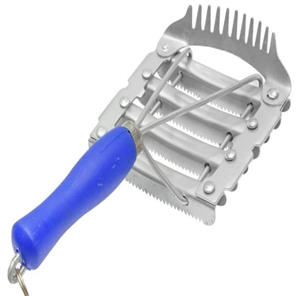 (WI-502) METAL CURRY COMB, THIN TEETH, PLASTIC HANDLE ????
