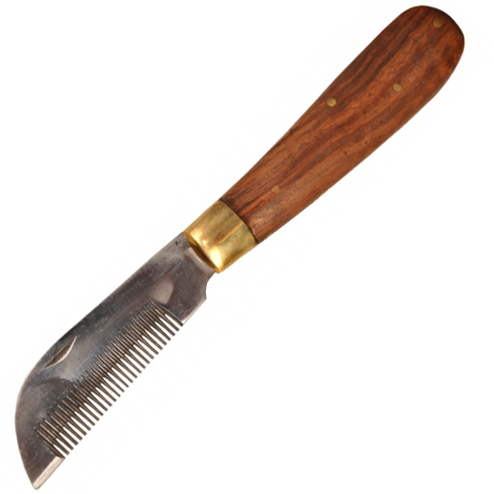 (WI-521) STRIPPING COMB FOLDING WOOD HANDLE (STAINLESS STEEL)????