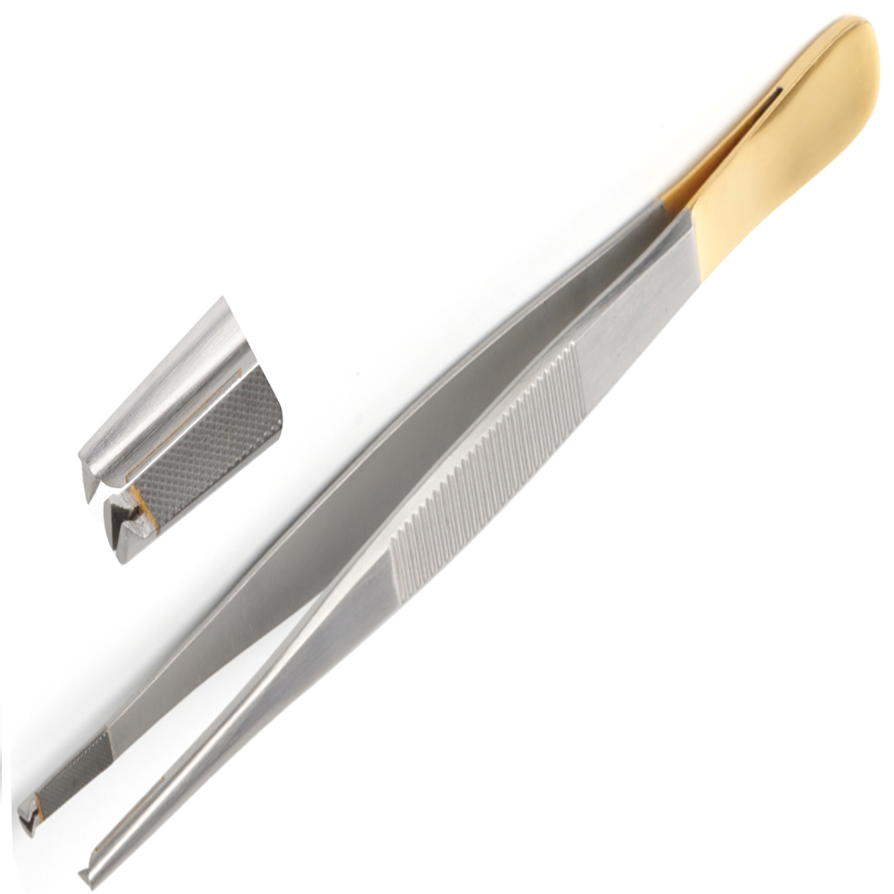 (WI-10081) TC GOLD ADSON DISSECTING FORCEPS TUNGSTEN CARBIDE EMBEDDING✂