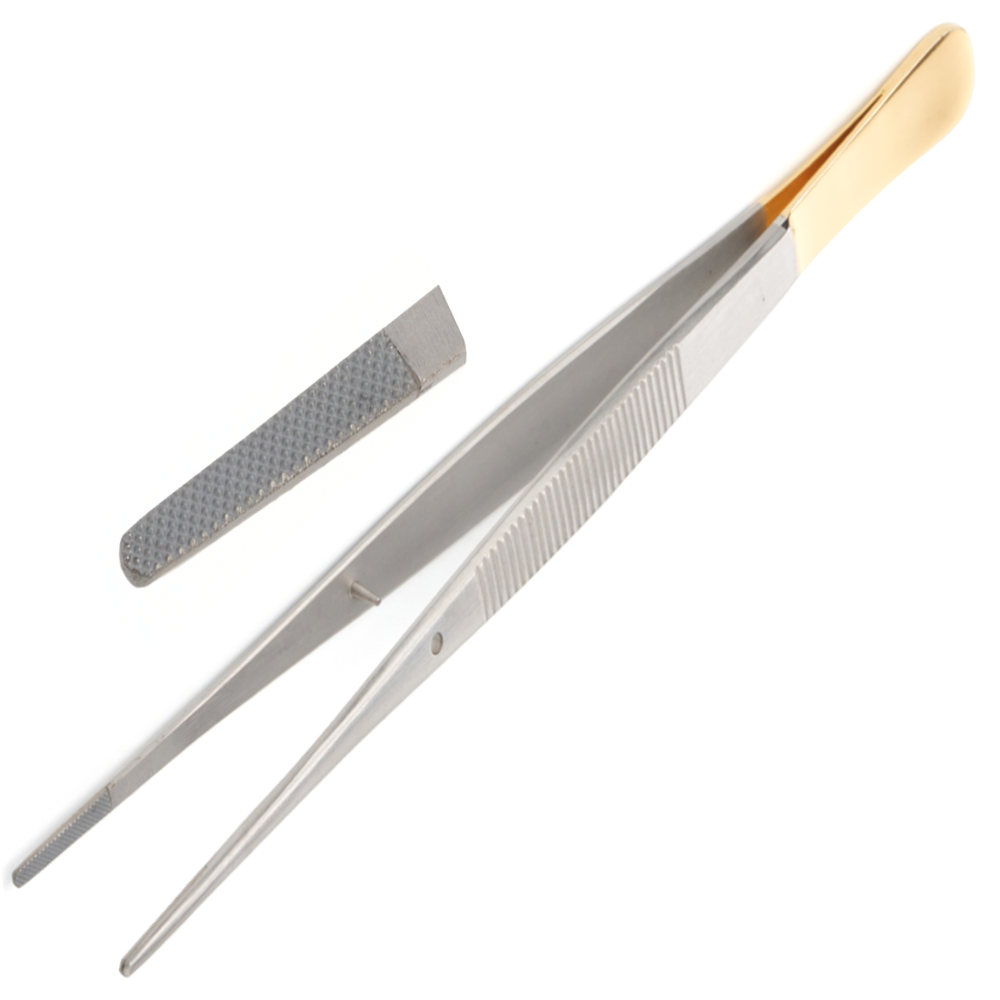 (WI-10082) TC GOLD ADSON DISSECTING FORCEPS TUNGSTEN CARBIDE EMBEDDING✂