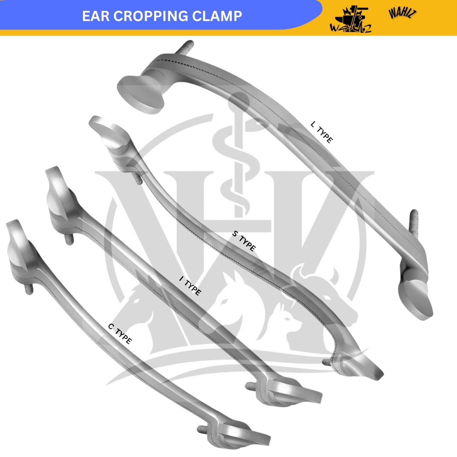 (WI-3254) EAR CROPPING CLAMP 4 PCS KIT