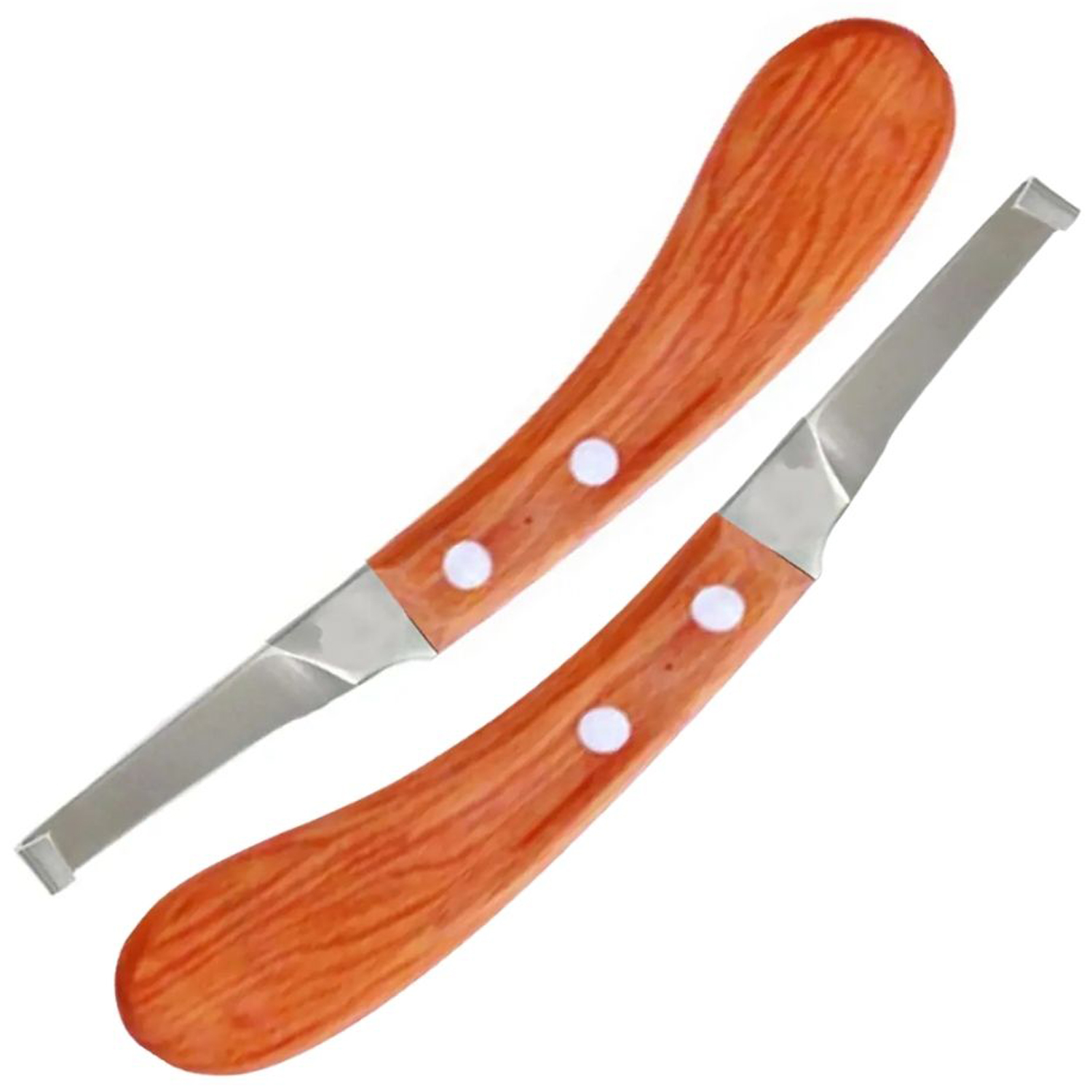 (WI-1241-L-R)HOOF KNIFE ECONOMY BLADE, WHITE WOOD HANDLE