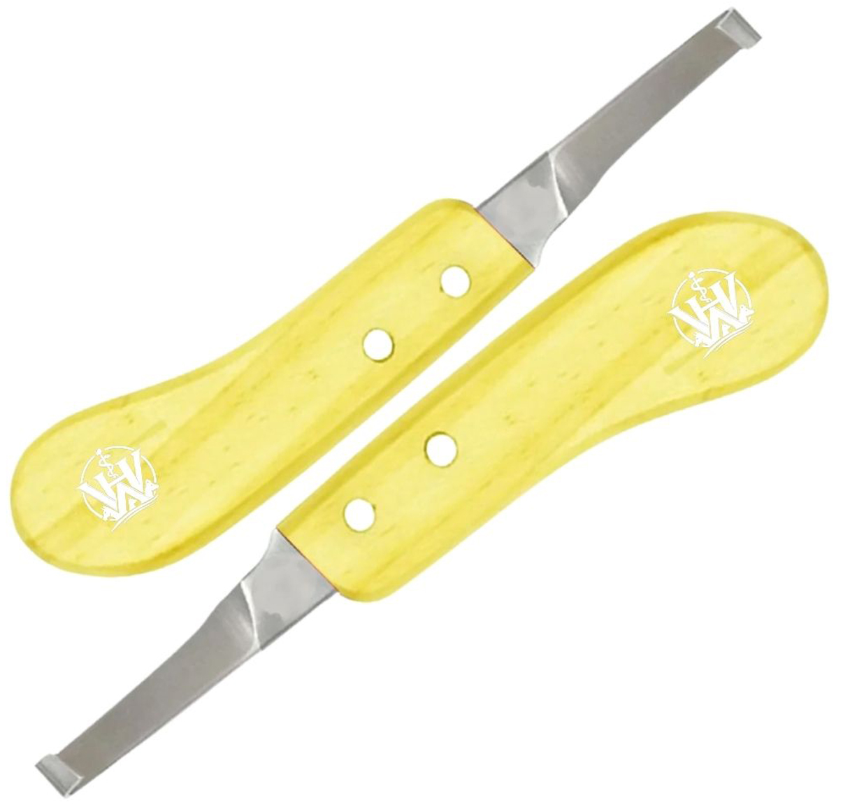 (WI-1247-L-R) HOOF KNIFE NARROW BLADE,WHITE WOOD HANDLE